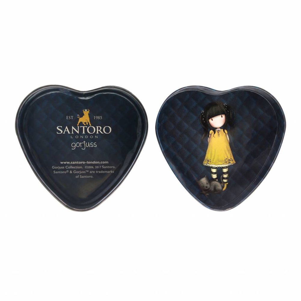 Gorjuss Tartan Ruby Heart Shaped Tin (828GJ01)