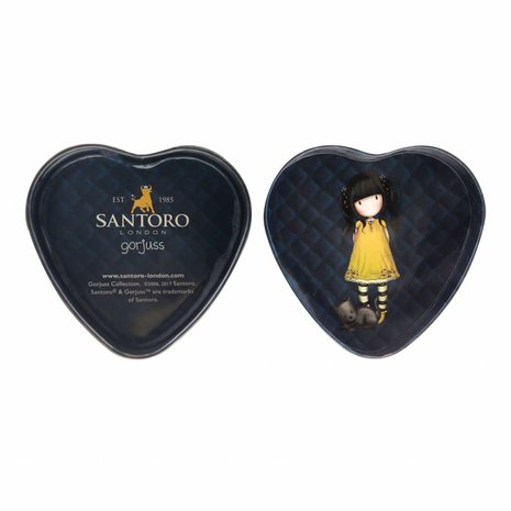 Gorjuss Tartan Ruby Heart Shaped Tin (828GJ01)