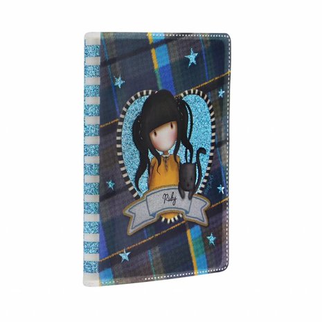 Gorjuss Tartan Ruby Mini Glitter Notebook (843GJ01)