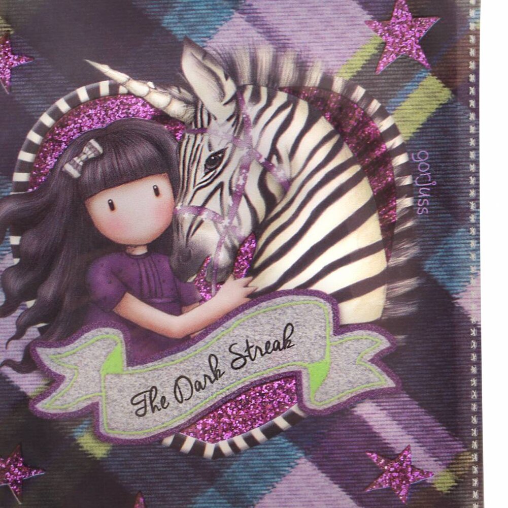 Gorjuss Tartan The Dark Streak Mini Glitter Notebook (843GJ03)