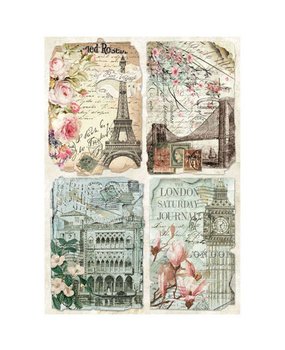 Stamperia Rice Paper A4 Vintage Postcards (DFSA4225) Stamperia Rice Paper A4 Vintage Postcards (DFSA4225)