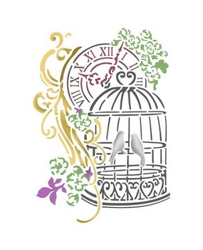 Stamperia Masking Stencil A5 Bird Cage (KSD276)* Stamperia Masking Stencil A5 Bird Cage (KSD276)*