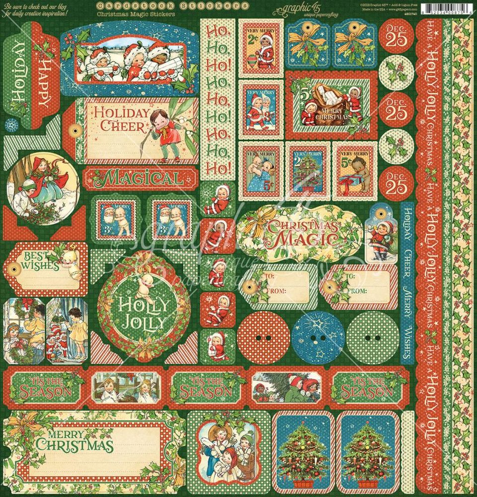 Graphic 45 Christmas Magic 12x12 Inch Cardstock Stickers (4501740) Graphic 45 Christmas Magic 12x12 Inch Cardstock Stickers (4501740)