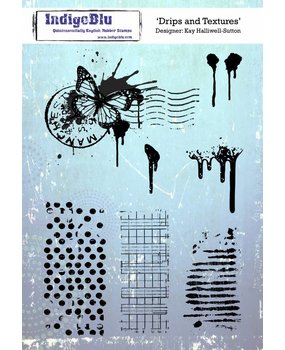 IndigoBlu Drips and Textures A5 Rubber Stamp (IND0447) IndigoBlu Drips and Textures A5 Rubber Stamp (IND0447)