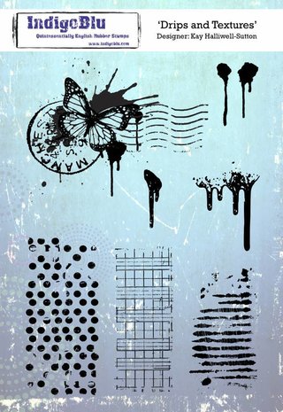 IndigoBlu Drips and Textures A5 Rubber Stamp (IND0447) IndigoBlu Drips and Textures A5 Rubber Stamp (IND0447)