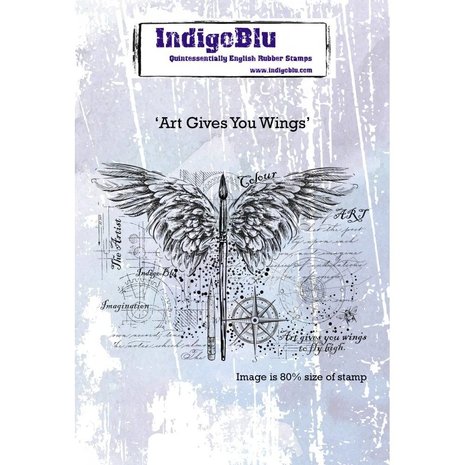 IndigoBlu Art Gives You Wings A6 Rubber Stamp (IND0441) IndigoBlu Art Gives You Wings A6 Rubber Stamp (IND0441)