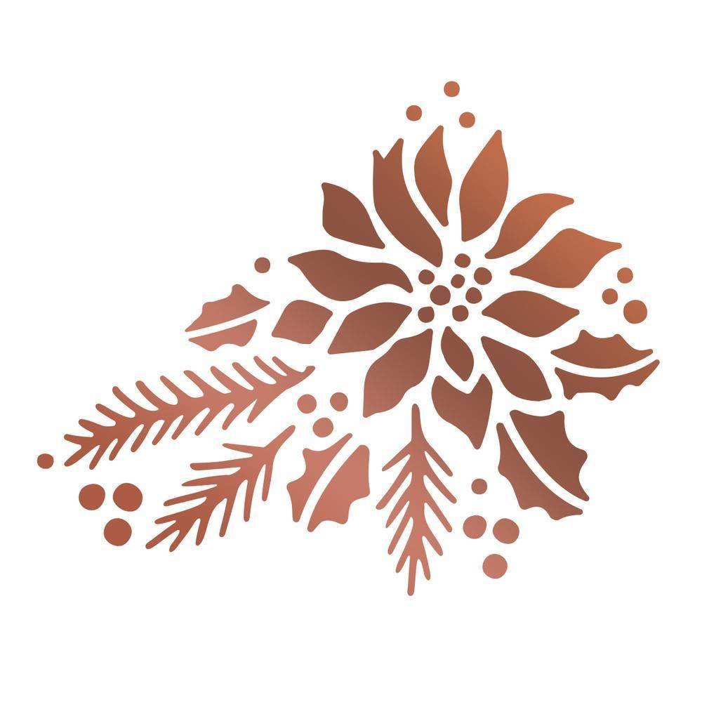 Couture Creations Hot Foil Stamp Highland Christmas Poinsettia Corner (CO726304)