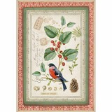 Stamperia Rice Paper A4 Winter Botanic Little Bird on Holly (DFSA4326)
