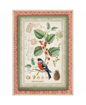 Stamperia Rice Paper A4 Winter Botanic Little Bird on Holly (DFSA4326) Stamperia Rice Paper A4 Winter Botanic Little Bird on Holly (DFSA4326)