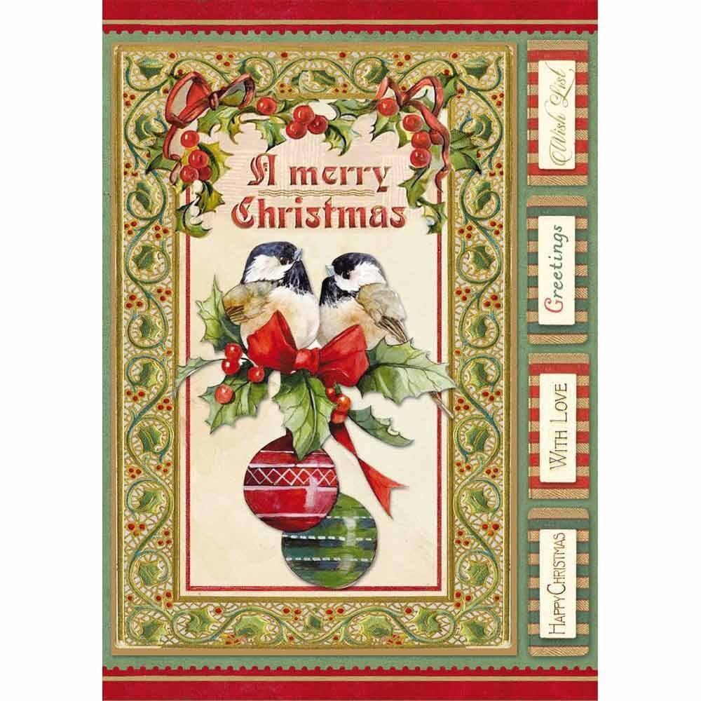Stamperia Rice Paper A4 Christmas Vintage Birds & Shperes (DFSA4340) Stamperia Rice Paper A4 Christmas Vintage Birds & Shperes (DFSA4340)