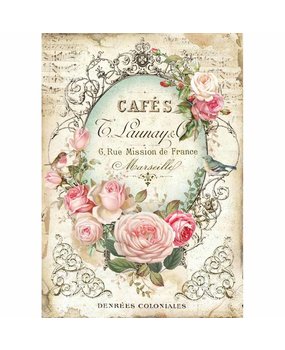 Stamperia Rice Paper A4 Tag with Rose (DFSA4345) Stamperia Rice Paper A4 Tag with Rose (DFSA4345)