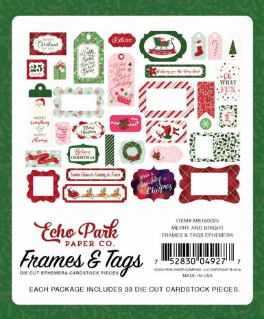 Echo Park Merry & Bright Ephemera Frames & Tags (MB160025) Echo Park Merry & Bright Ephemera Frames & Tags (MB160025)