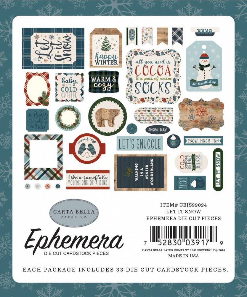 Carta Bella Let It Snow Ephemera (CBIS92024)