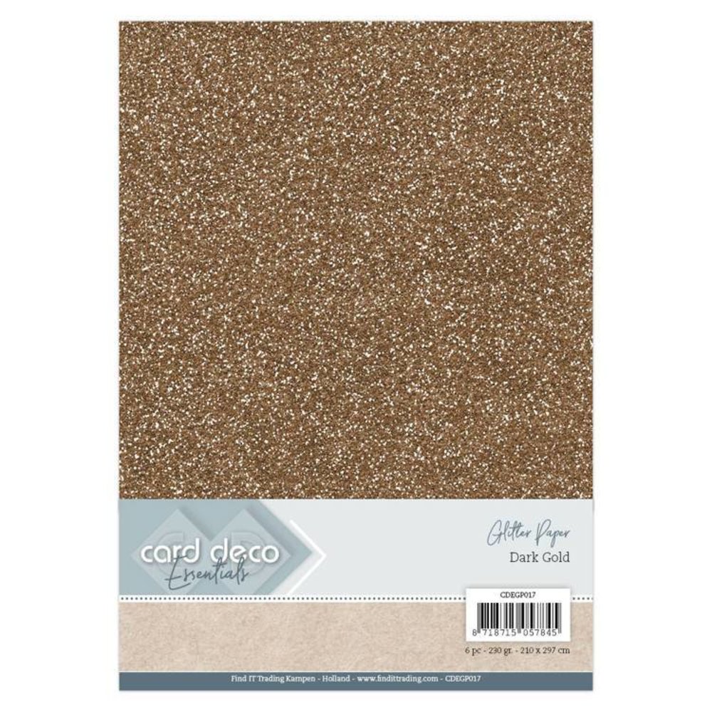 Card Deco A4 Glitter Paper Dark Gold (CDEGP017)