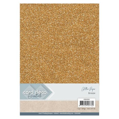 Card Deco A4 Glitter Paper Bronze (CDEGP009) Card Deco A4 Glitter Paper Bronze (CDEGP009)