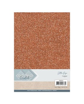 Card Deco A4 Glitter Paper Copper (CDEGP011)