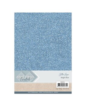 Card Deco A4 Glitter Paper Bright Blue (CDEGP012)