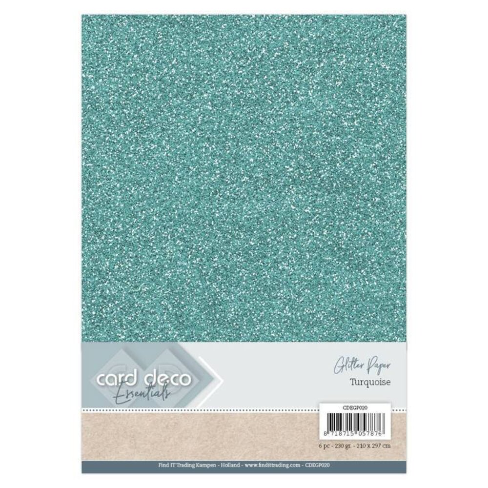 Card Deco A4 Glitter Paper Mint (CDEGP020)