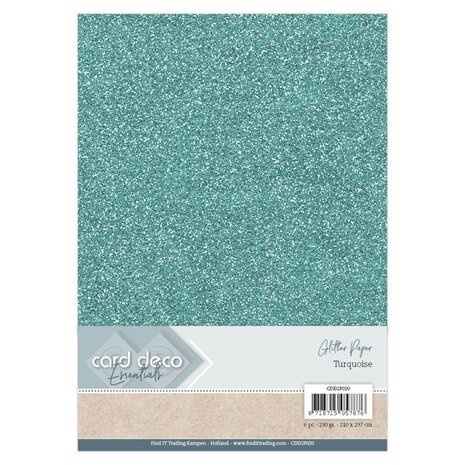 Card Deco A4 Glitter Paper Mint (CDEGP020)