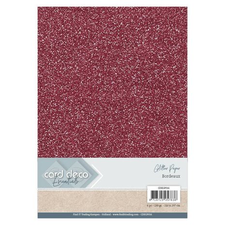 Card Deco A4 Glitter Paper Bordeaux (CDEGP016) Card Deco A4 Glitter Paper Bordeaux (CDEGP016)