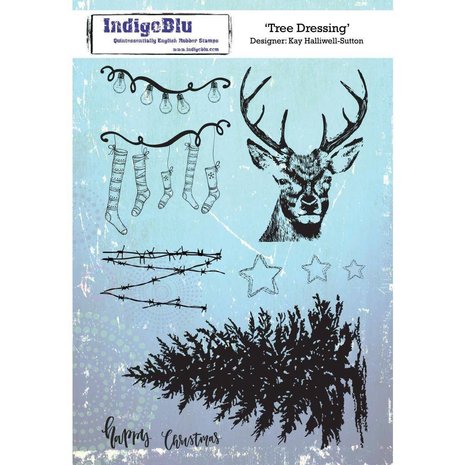 IndigoBlu Tree Dressing A5 Rubber Stamp (IND0473)