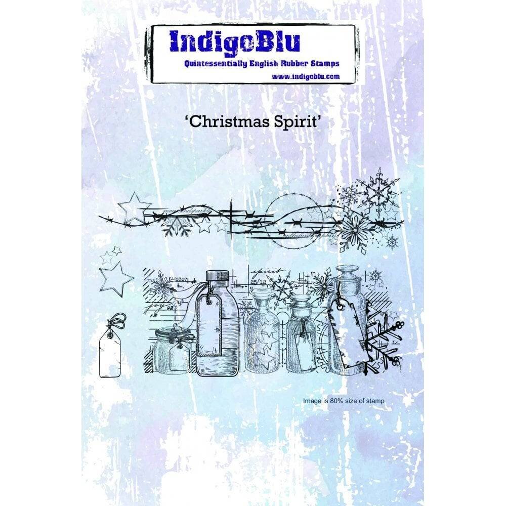 IndigoBlu Christmas Spirit A6 Rubber Stamp (IND0471) IndigoBlu Christmas Spirit A6 Rubber Stamp (IND0471)