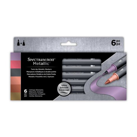 Spectrum Noir Twin-tip Metallic Markers Antique Elements (SPECN-MM-ANT6) Spectrum Noir Twin-tip Metallic Markers Antique Elements (SPECN-MM-ANT6)