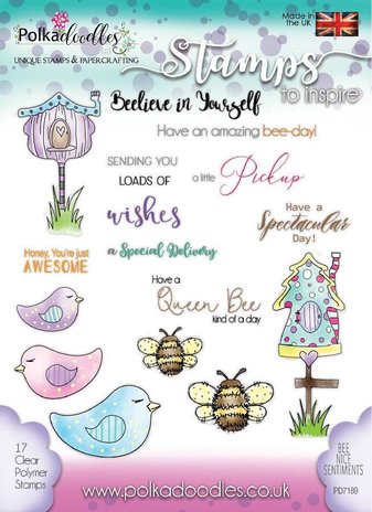 Polkadoodles Bee Nice Sentiments Clear Stamps (PD7189) Polkadoodles Bee Nice Sentiments Clear Stamps (PD7189)