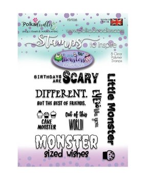 Polkadoodles Little Monsters Scary Messages Clear Stamps (PD7036) Polkadoodles Little Monsters Scary Messages Clear Stamps (PD7036)