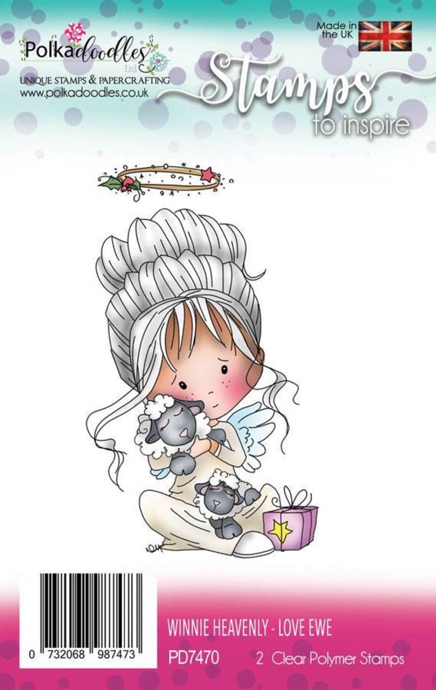 Polkadoodles Winnie Heavenly Love Ewe Clear Stamps (PD7470)