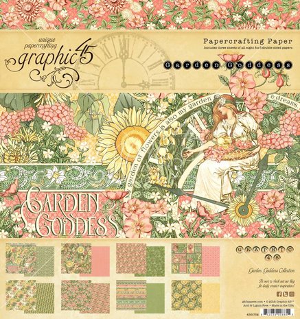 Graphic 45 Garden Goddess 8x8 Inch Paper Pad (4501752) Graphic 45 Garden Goddess 8x8 Inch Paper Pad (4501752)