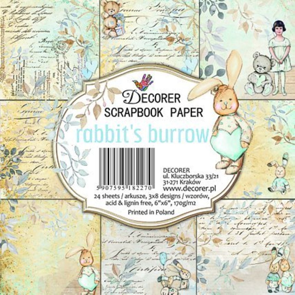 Decorer Rabbit's Burrow 6x6 Inch Paper Pack (C24-277)