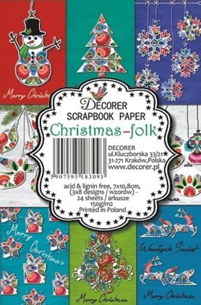 Decorer Christmas Folk Paper Pack (7x10,8cm) (M17) Decorer Christmas Folk Paper Pack (7x10,8cm) (M17)
