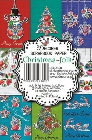 Decorer Christmas Folk Paper Pack (7x10,8cm) (M17) Decorer Christmas Folk Paper Pack (7x10,8cm) (M17)