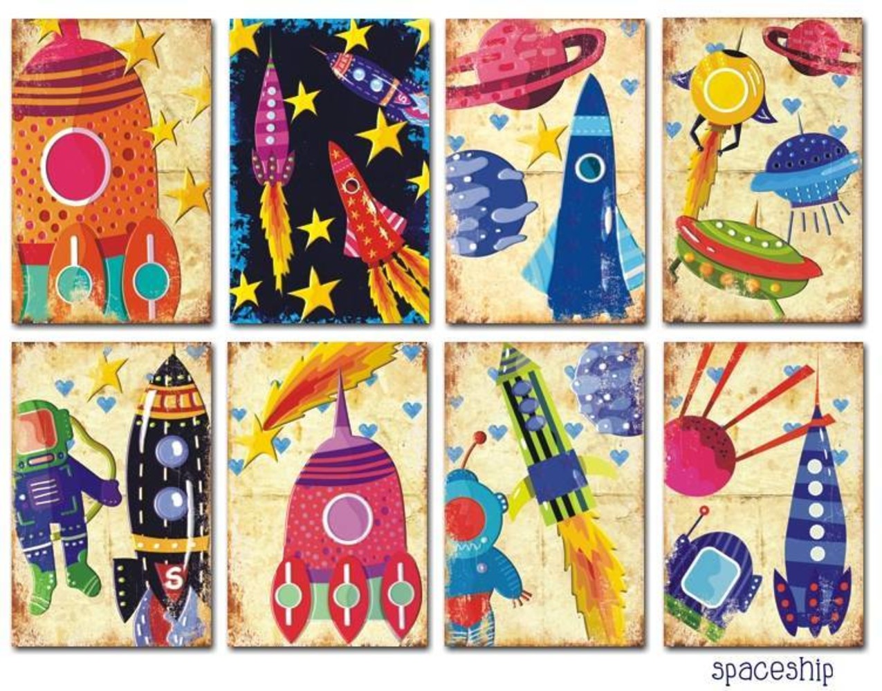 Decorer Spaceship Paper Pack (7x10,8cm) (M59)