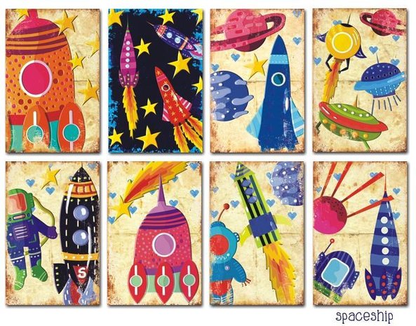 Decorer Spaceship Paper Pack (7x10,8cm) (M59)