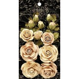 Graphic 45 Classic Ivory & Natural Linen Flowers (4501784)