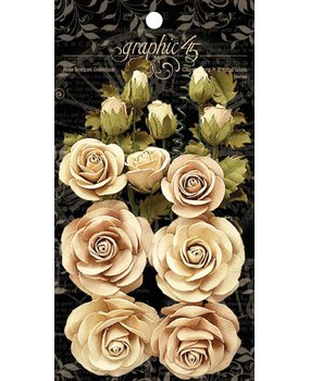 Graphic 45 Classic Ivory & Natural Linen Flowers (4501784)
