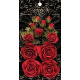 Graphic 45 Triumphant Red Linen Flowers (4501785)