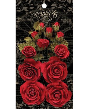 Graphic 45 Triumphant Red Linen Flowers (4501785)