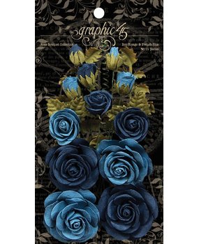 Graphic 45 Bon Voyage & French Blue Linen Flowers (4501788)