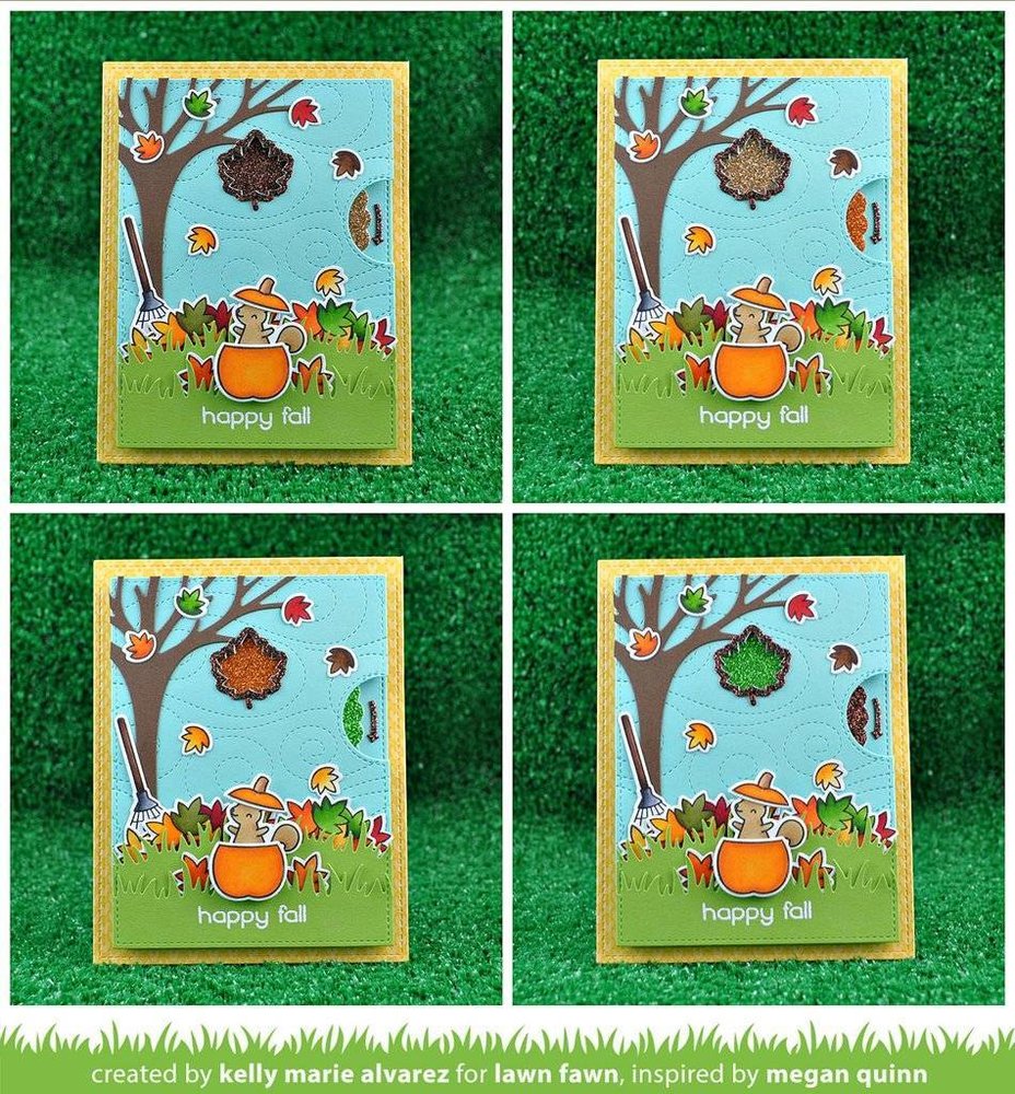 Lawn Fawn Reveal Wheel Fall Leaf Add-On Dies (LF1793)