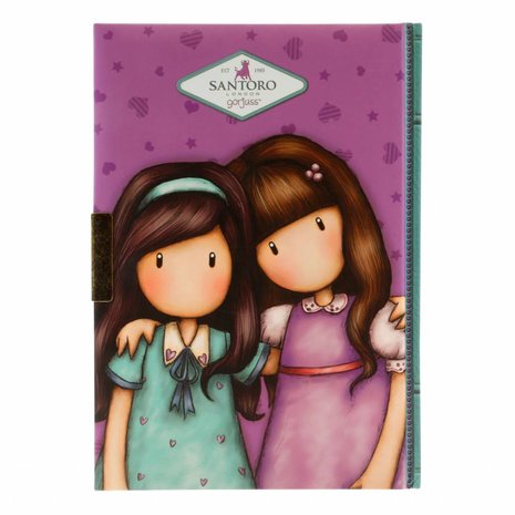 Gorjuss Friends Walk Together Lockable Notebook (577GJ09)