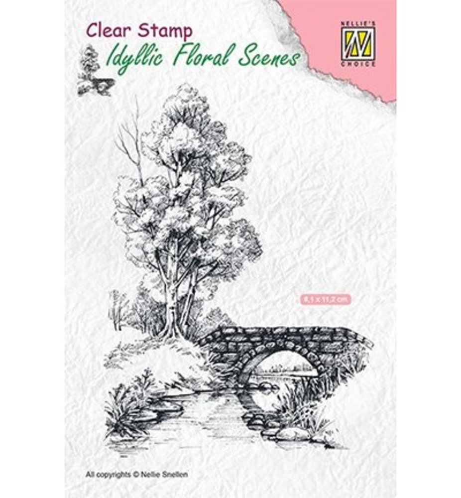 Nellie Snellen Scene With Stream And Bridge Clear Stamp (IFS011) Nellie Snellen Scene With Stream And Bridge Clear Stamp (IFS011)