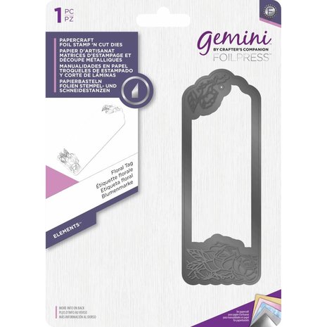 Gemini Foil Stamp ‘N’ Cut Die Floral Tag (GEM-FSC-ELE-FLOTG) Gemini Foil Stamp ‘N’ Cut Die Floral Tag (GEM-FSC-ELE-FLOTG)