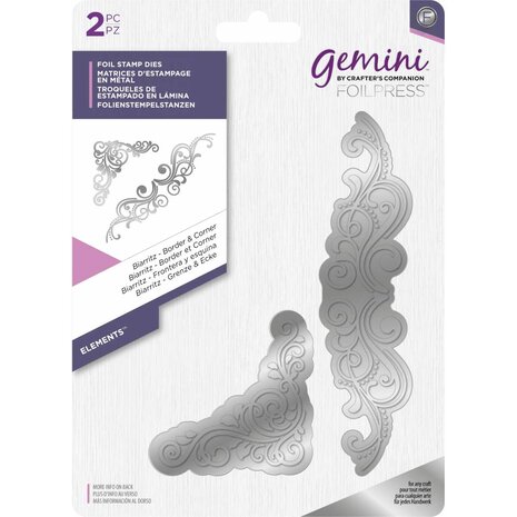 Gemini Foil Stamp Die Biarritz Border & Corner (GEM-FS-ELE-BIABC) Gemini Foil Stamp Die Biarritz Border & Corner (GEM-FS-ELE-BIABC)
