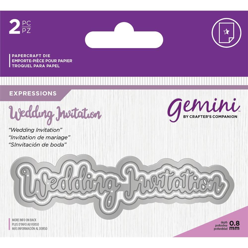 Gemini Wedding Invitations Words Metal Die (GEM-MD-E-W-72) Gemini Wedding Invitations Words Metal Die (GEM-MD-E-W-72)