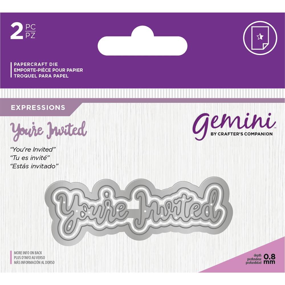 Gemini You're Invited Words Metal Die (GEM-MD-E-W-71) Gemini You're Invited Words Metal Die (GEM-MD-E-W-71)