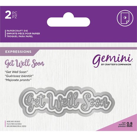 Gemini Get Well Soon Words Metal Die (GEM-MD-E-W-67) Gemini Get Well Soon Words Metal Die (GEM-MD-E-W-67)