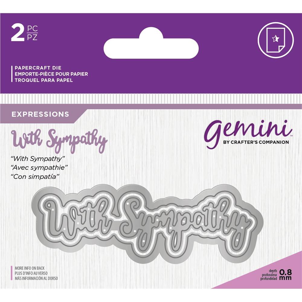 Gemini With Sympathy Words Metal Die (GEM-MD-E-W-61)